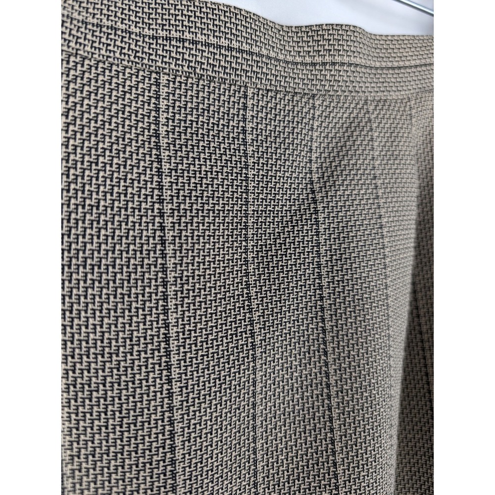 Vintage Nordstrom Pleated Midi Skirt Size 16 Black Tan Preppy Academia Deadstock - Picture 4 of 9